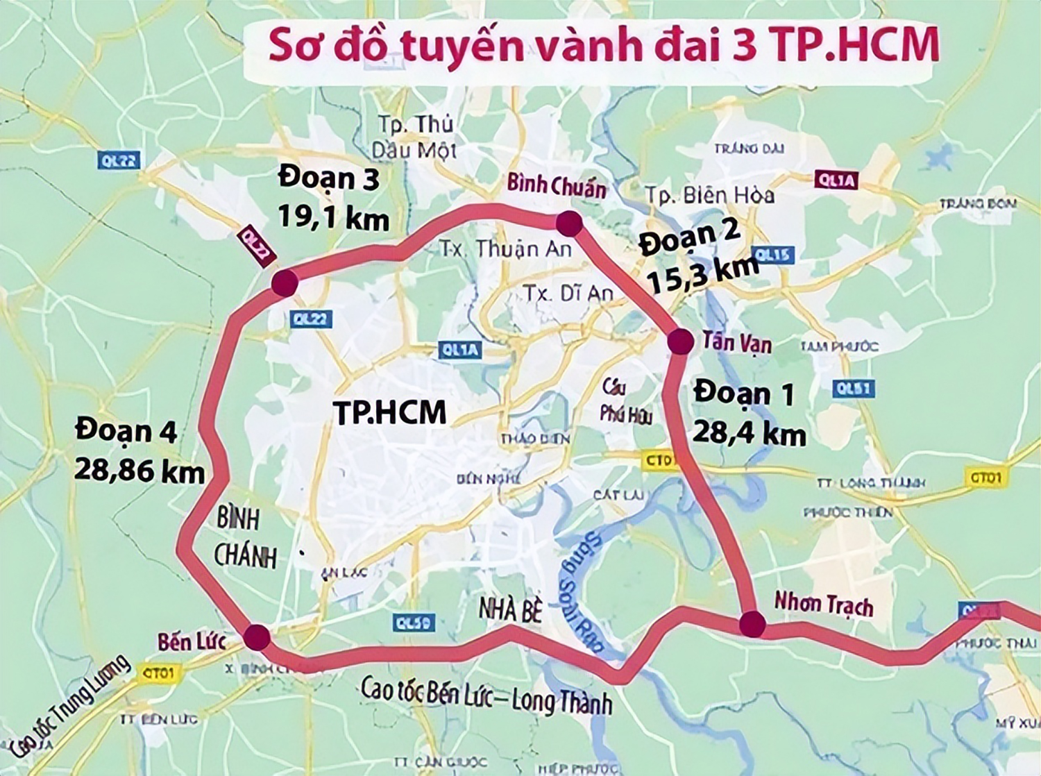 Sơ đồ tuyến Vành Đai 3 Tp. HCM